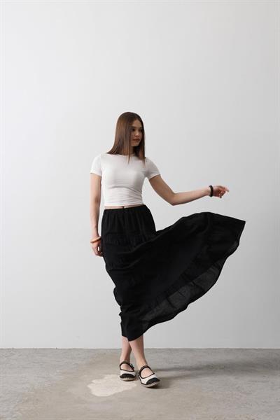 KAT KAT KETEN ETEK - Siyah