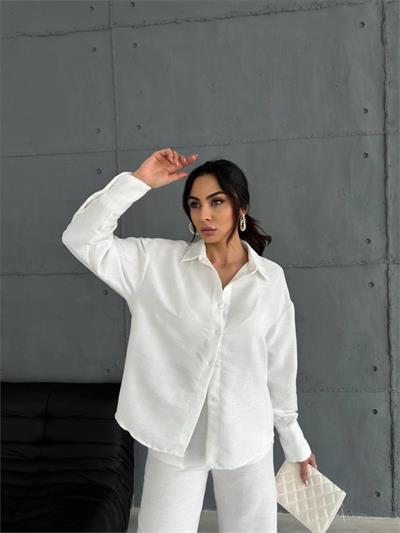 KENDİNDEN DESENLİ JAKARLI TAKIM - Beyaz