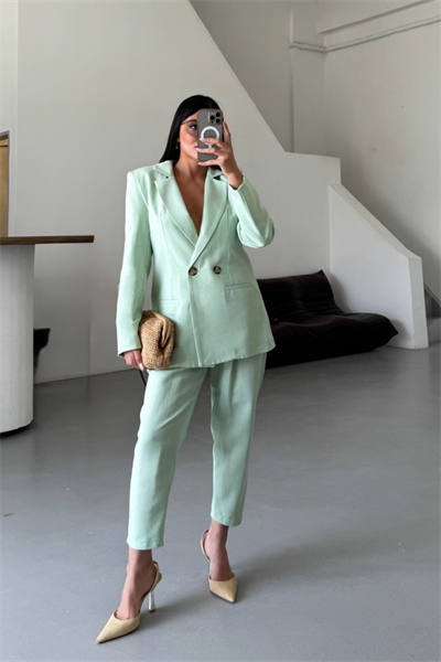 KETEN CEKET - PANTOLON TAKIM - Mint