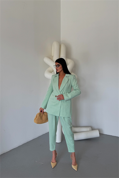 KETEN CEKET - PANTOLON TAKIM - Mint