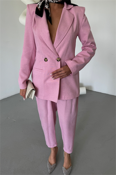 KETEN CEKET - PANTOLON TAKIM - Pembe