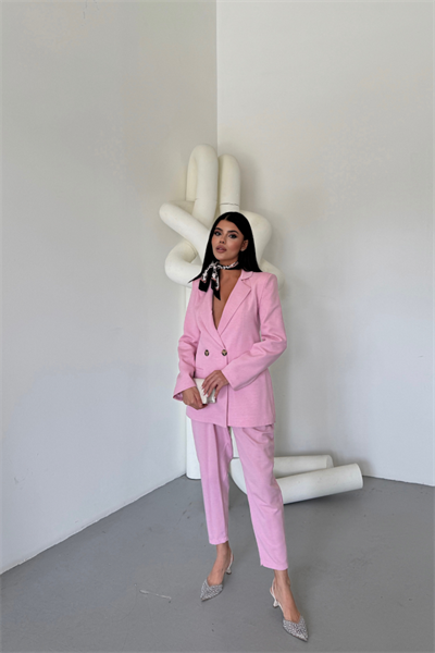 KETEN CEKET - PANTOLON TAKIM - Pembe