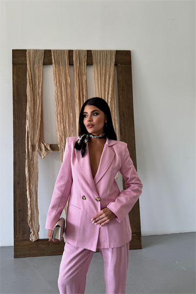 KETEN CEKET - PANTOLON TAKIM - Pembe