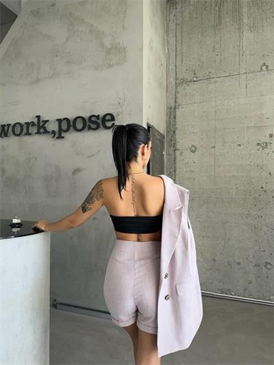 KETEN YELEK - ŞORT TAKIM - Vizon