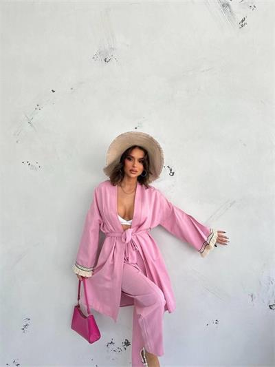 KOLUCU PÜSKÜL KİMONO TAKIM - Pembe