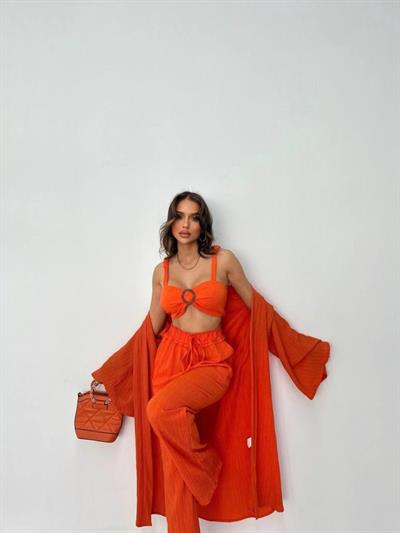 KRINKILL BÜSTİYER-PANTOLON-KİMONO TAKIM - Orange