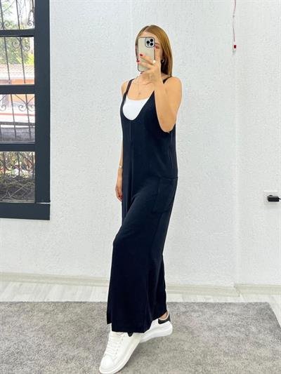 Kadın Aerobin Kumaş Cepli Tulum