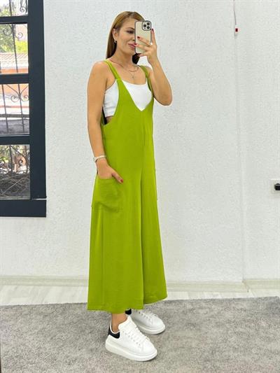 Kadın Aerobin Kumaş Cepli Tulum