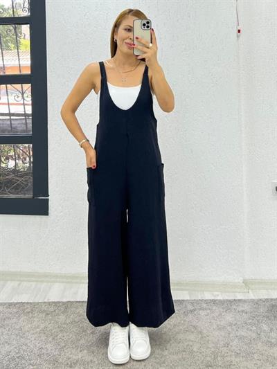 Kadın Aerobin Kumaş Cepli Tulum