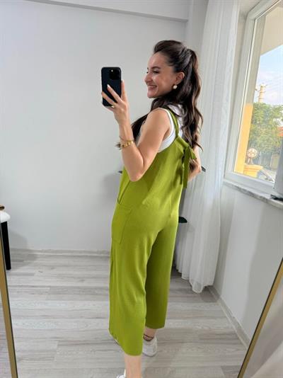 Kadın Aerobin Kumaş Cepli Tulum