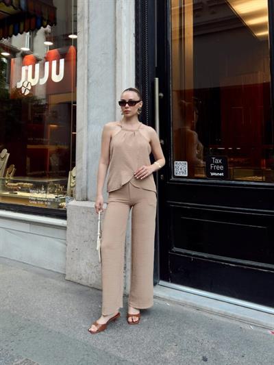 Kadın Aerobin Kumaş Kruvaze Takım