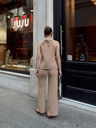 Kadın Aerobin Kumaş Kruvaze Takım