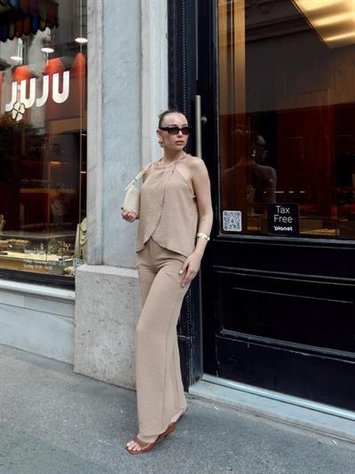 Kadın Aerobin Kumaş Kruvaze Takım