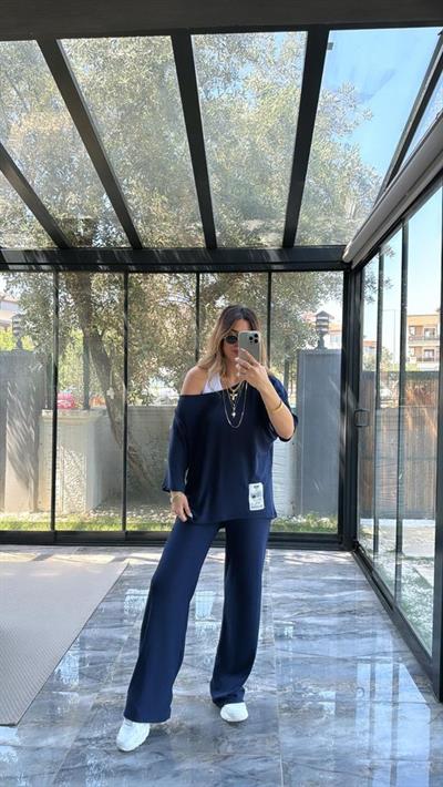 Kadın Asimetrik Kesim Arma Detay Atlet Dahil üçlü Takım