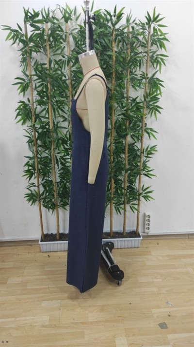 Kadın Askılı Yandan Fermuarlı Geniş Paçalı Valencia Tulum