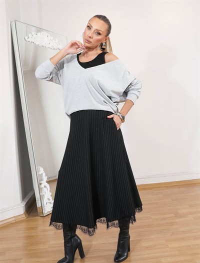 Kadın Atlet Bluz Ve Etek üçlü Takım