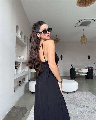 Kadın Ayarlı Çapraz İnce Askılı Bol Paça Rahat Kesim Tulum