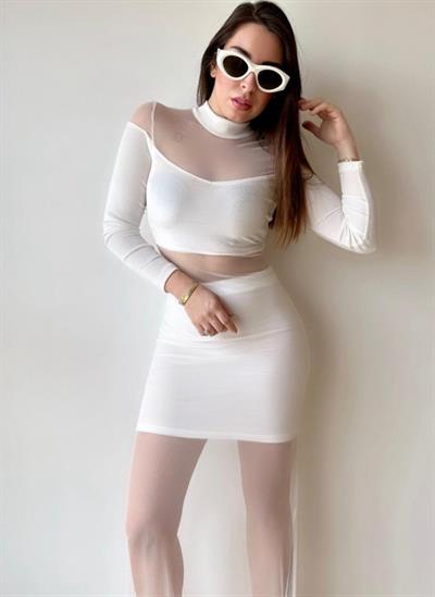 Kadın Balıkçı Yaka Transparan Dekolteli Fırsat ürün Elbise