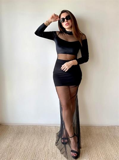 Kadın Balıkçı Yaka Transparan Dekolteli Fırsat ürün Elbise