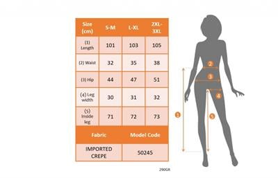 Kadın Beli Zincir Detay Geniş Paça Ithal Krep Pantolon