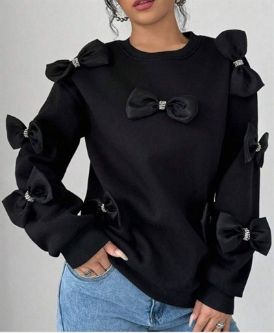 Kadın Bisiklet Yaka Fiyonk Detay BluZ