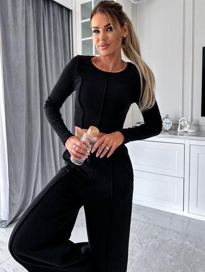 Kadın Bisiklet Yaka Ispanyol Paça Beli Lastikli Iki Iplik Kumaş Fırsat ürün Ikili Takım