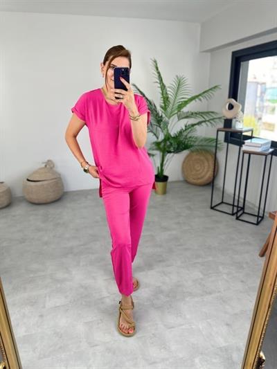 Kadın Bisiklet Yaka Paça Pensli Aerobin Kumaş İkili Takım