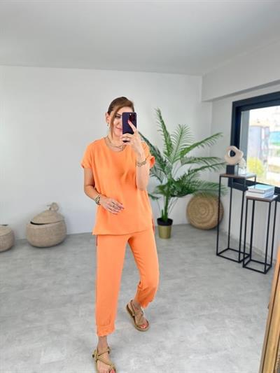 Kadın Bisiklet Yaka Paça Pensli Aerobin Kumaş İkili Takım