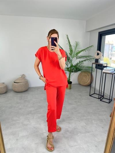 Kadın Bisiklet Yaka Paça Pensli Aerobin Kumaş İkili Takım