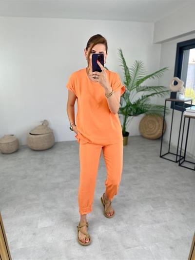 Kadın Bisiklet Yaka Paça Pensli Aerobin Kumaş İkili Takım