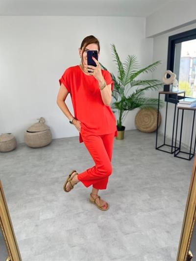 Kadın Bisiklet Yaka Paça Pensli Aerobin Kumaş İkili Takım