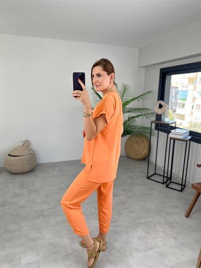 Kadın Bisiklet Yaka Paça Pensli Aerobin Kumaş İkili Takım