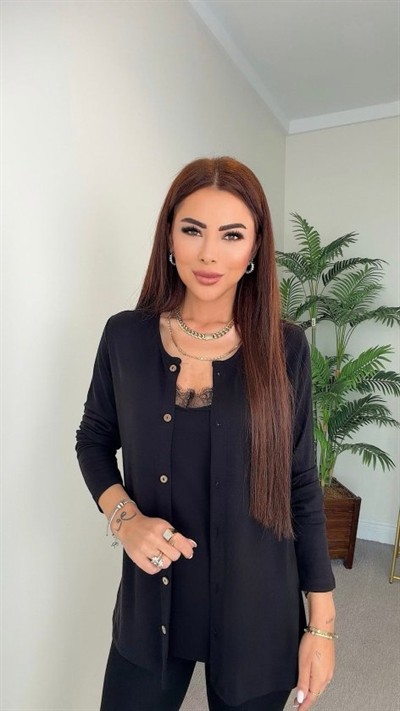 Kadın Dantel Güpür Detay Tek Parça Hırkalı Bluz