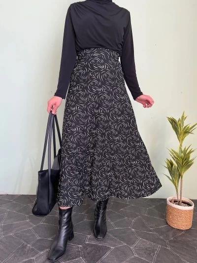 Kadın Desen Baskılı Karin Kumaş Etek