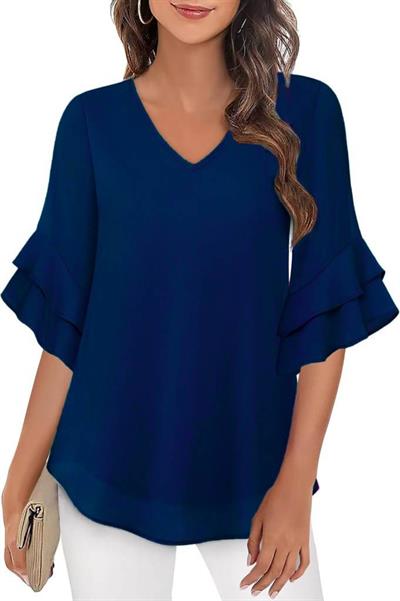 Kadın Fakir Ispanyol Kol V Yakalı Viskon Bluz