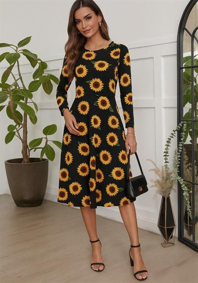 Kadın Fakir Kol Bisiklet Yaka Midi Mikro Elbise