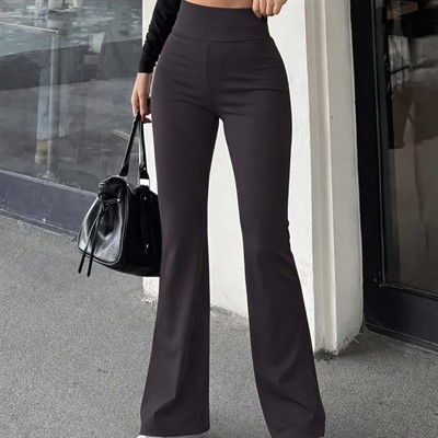 Kadın Geniş Korsaj Bel Detaylı Paçaya Doğru Geniş Yüksek Bel Dalgıç Pantolon