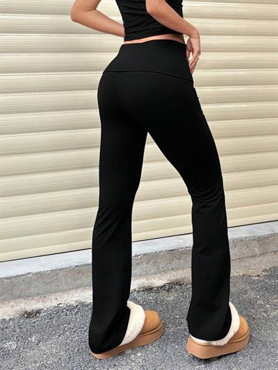 Kadın Geniş Korsaj Bel Detaylı Paçaya Doğru Geniş Yüksek Bel Dalgıç Pantolon