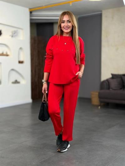 Kadın Inci Detay Modal Kumaş Ikili Takım