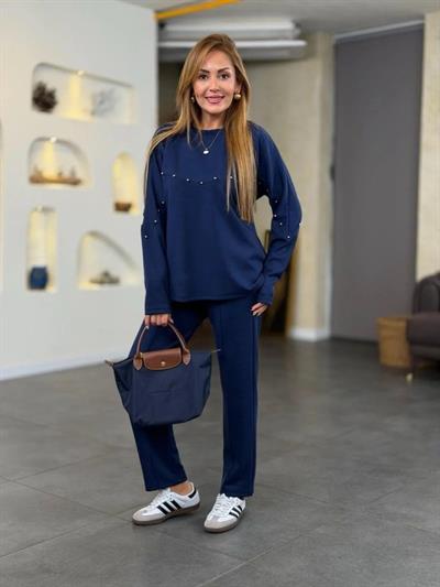 Kadın Inci Detay Modal Kumaş Ikili Takım