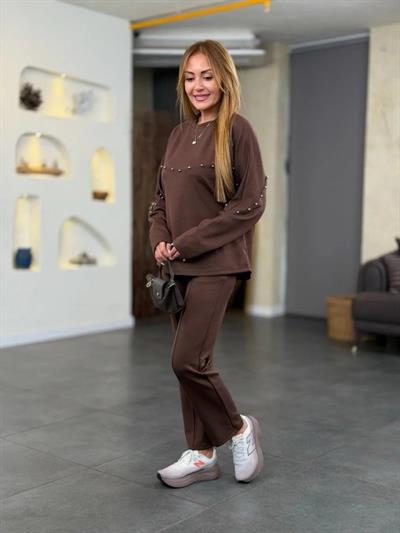 Kadın Inci Detay Modal Kumaş Ikili Takım