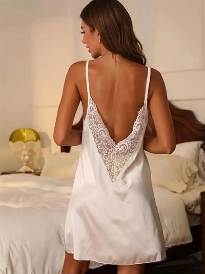 Kadın Ip Askılı Dantelli Sandy Gecelik