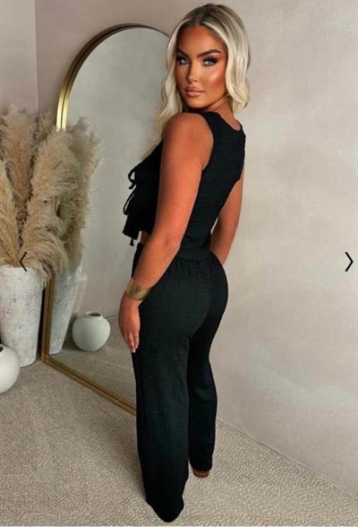 Kadın Ital Piliseli Kumaş önde Bağcık Detaylı Takım