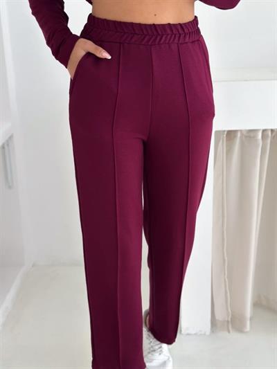 Kadın Kapşunlu Ve Atlet Detaylı Tunik Yüksek Bel Pantolunlu ıkılı Takım