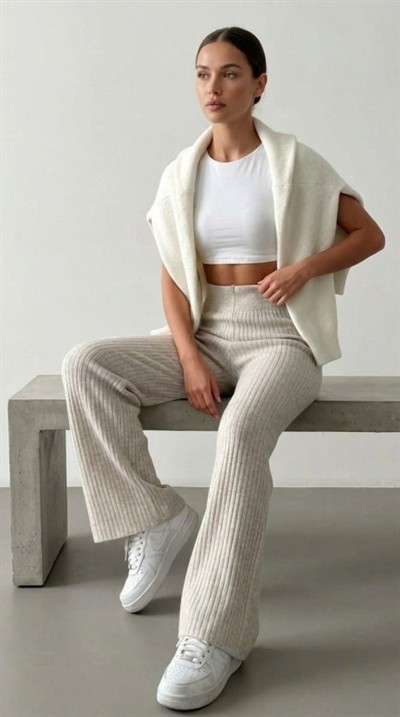 Kadın Kaşkorse Bol Paça Pantolon