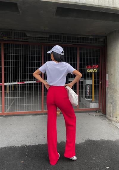 Kadın Kaşkorse Kumaş Ispanyol Paça Pantolon