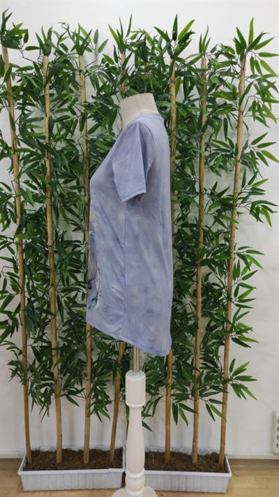 Kadın Kısa Kollu Bisiklet Yaka Mitolojik At Figür Baskılı Salaş Süprem Bluz