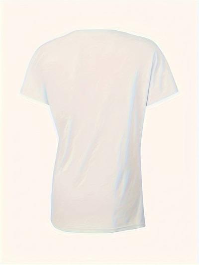 Kadın Kısa Kollu Bisiklet Yaka Sevimli Zürafa Baskılı Bluz