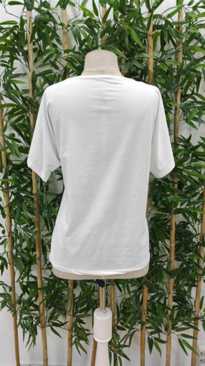 Kadın Kısa Kollu çiçek Desenli Süprem Bluz