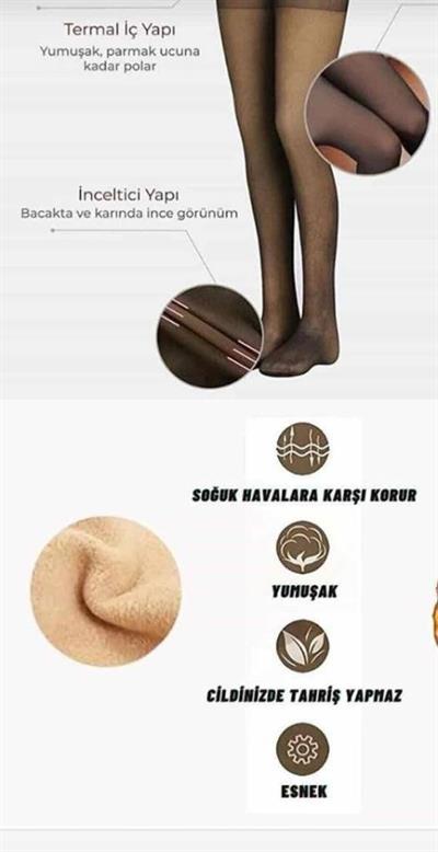 Kadın Kışlık Termal Içi şartonlu Külotlu çorap